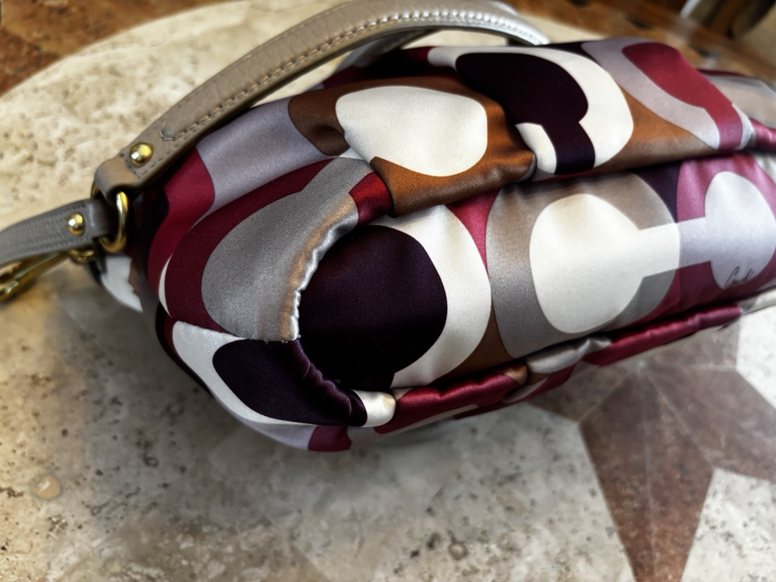 Coach Madison Op Art Sateen Sophia Satchel Shoulder Bag F120-18636 EUC