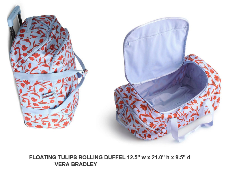 Floating Tulips Vera Bradley WHEELED Carry On Polyester NWT 21w 9.5h 12.75d NWT