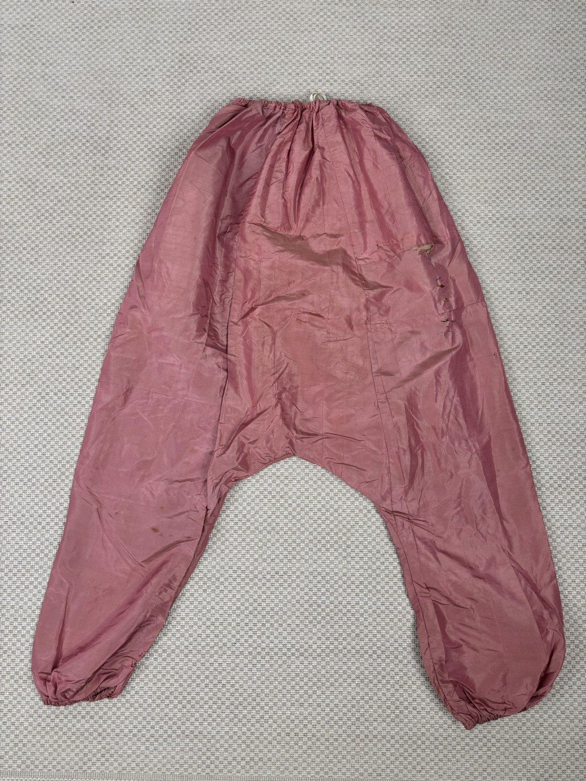 Antique Middle Eastern Harem Pants Shiny Pink Silk Drawstring Waist AS IS