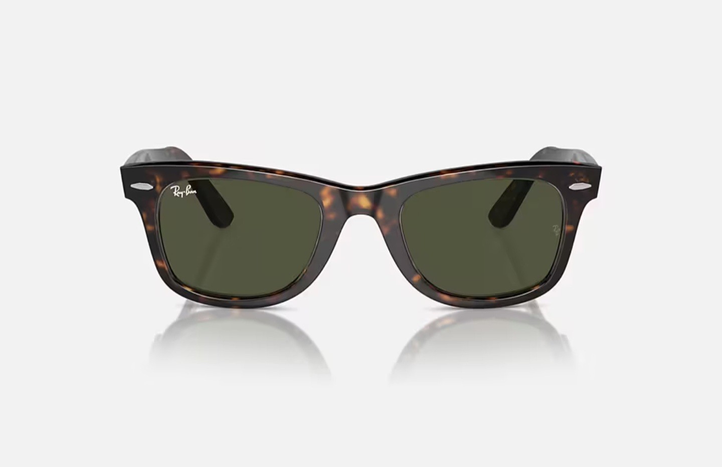 Ray-Ban RB2140 902 50-22 Wayfarer Green Lenses Unisex Sunglasses Tortoiseshell