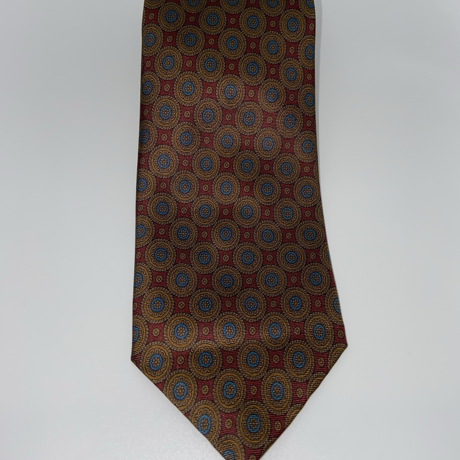 Jack Henry Kansas City By John Comfort Tie All Silk Red Tan Blue Made In England