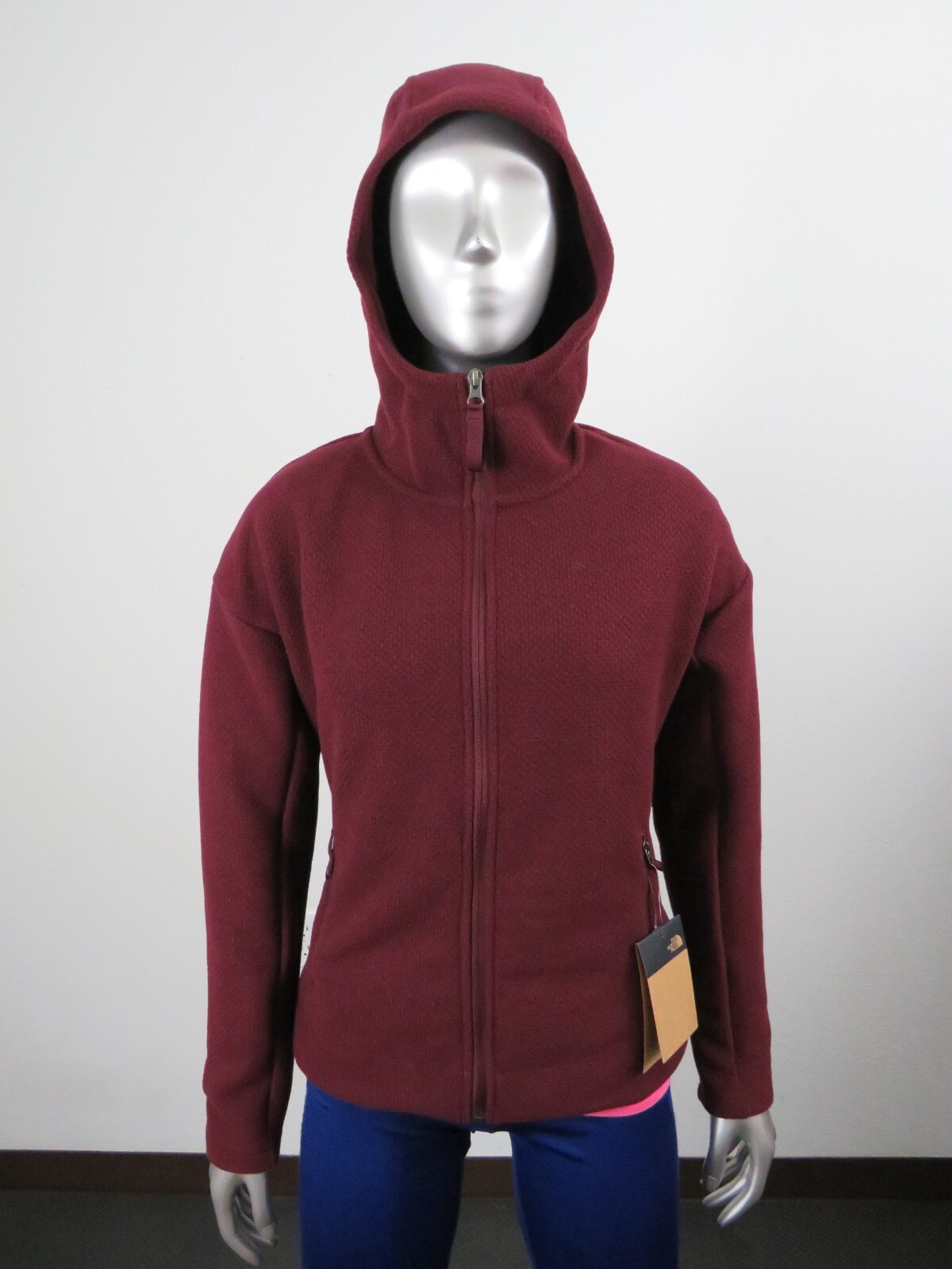 Womens The North Face Sibley Textured Fleece Parka Hooded Fleece Jacket Red $150