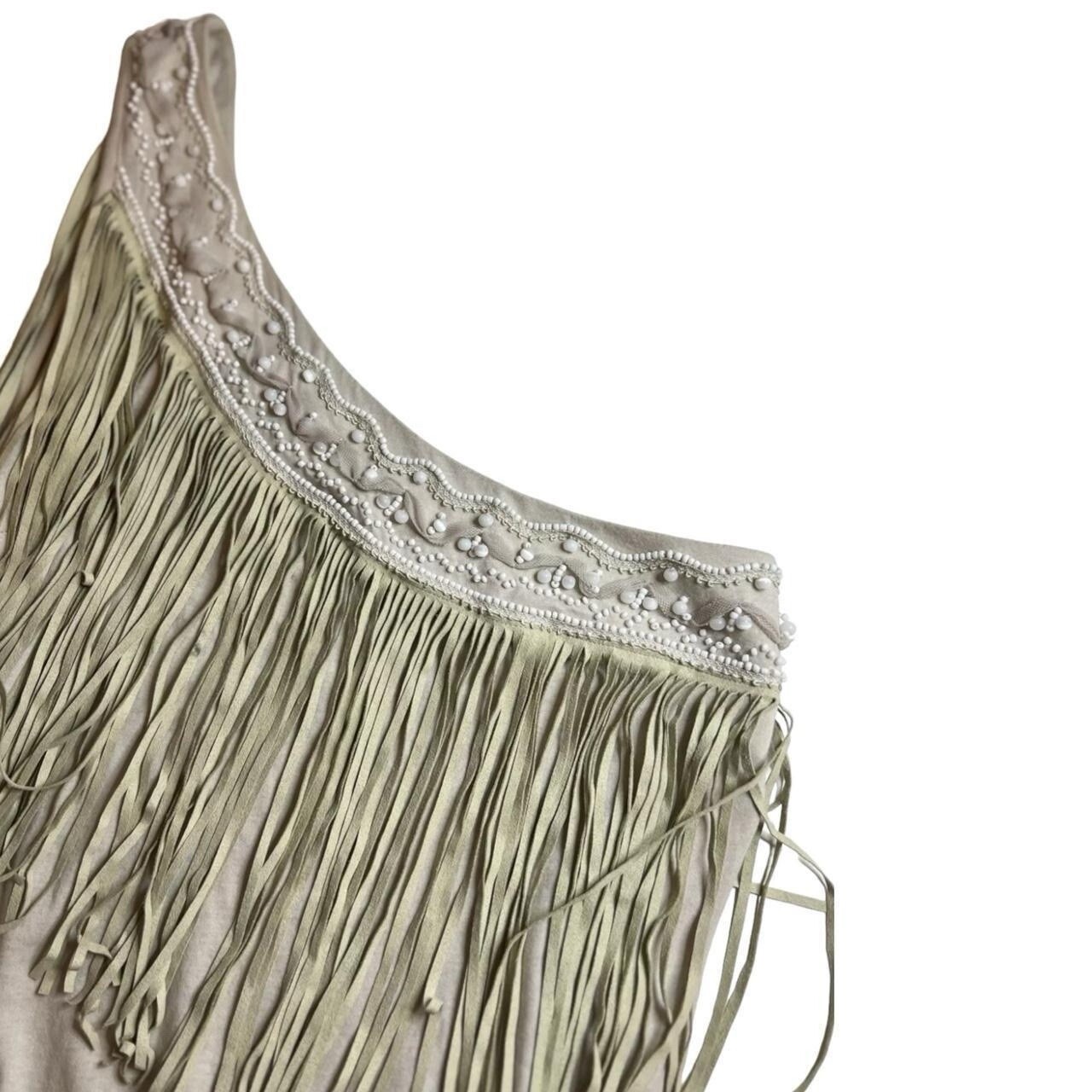 Dolce & Gabbana Vintage One-Shoulder Beaded Feather Top (IT42)