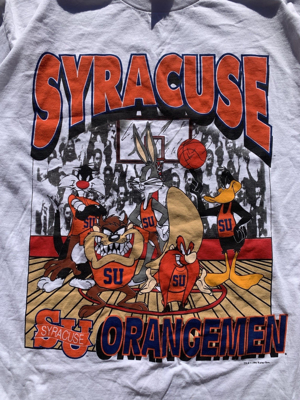 RARE Men’s Looney Tunes Syracuse Orangemen Basketball T-Shirt Size XXL