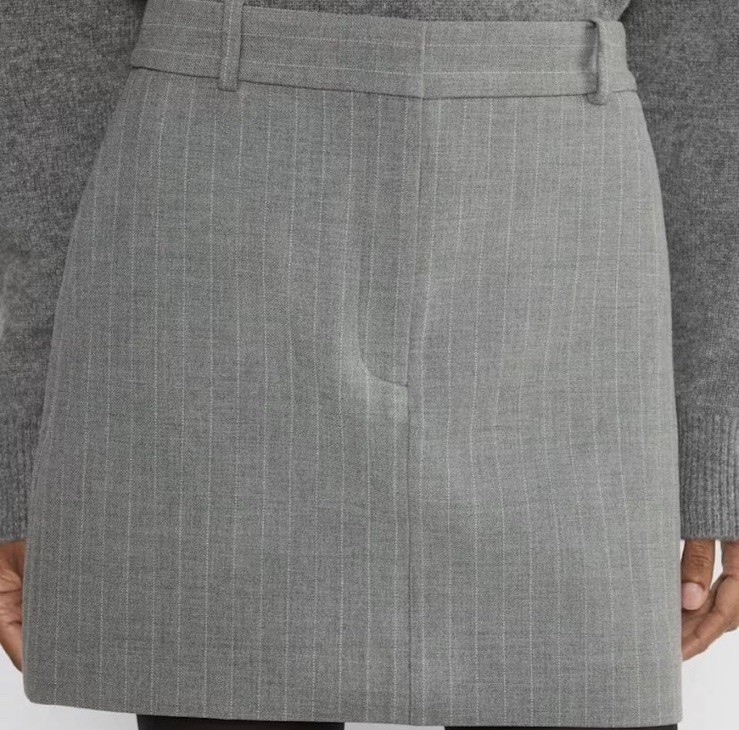 NWT Aritzia Babaton Grey Striped Chisel Mini Skirt – (Re)essential Size 10