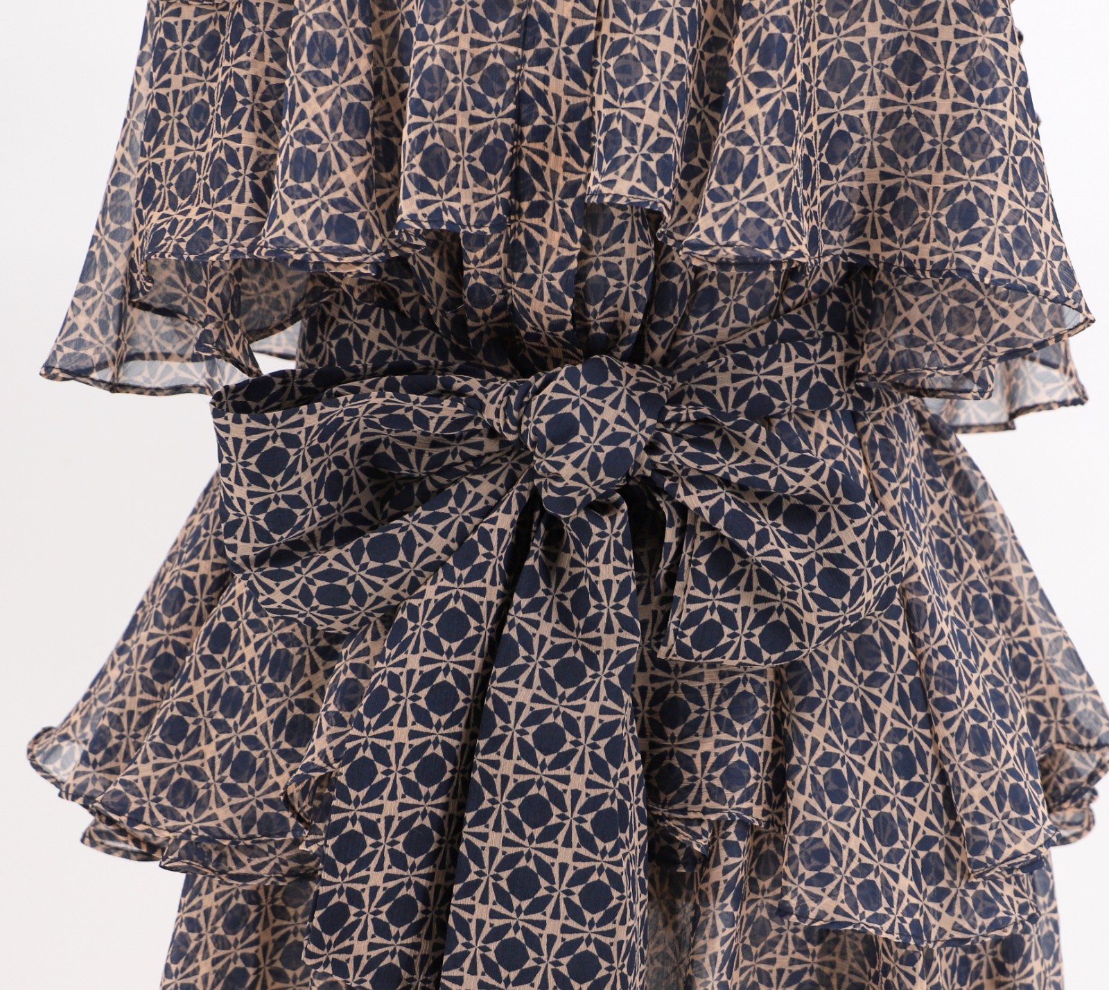 MISA $269 Los Angeles Emogene Geo Mini Tiered Dress Size M