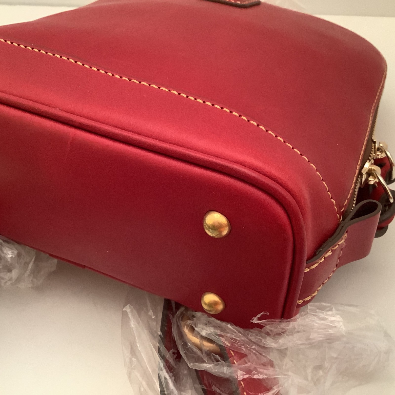 Dooney & Bourke Florentine Red Small Zip Pod Backpack New
