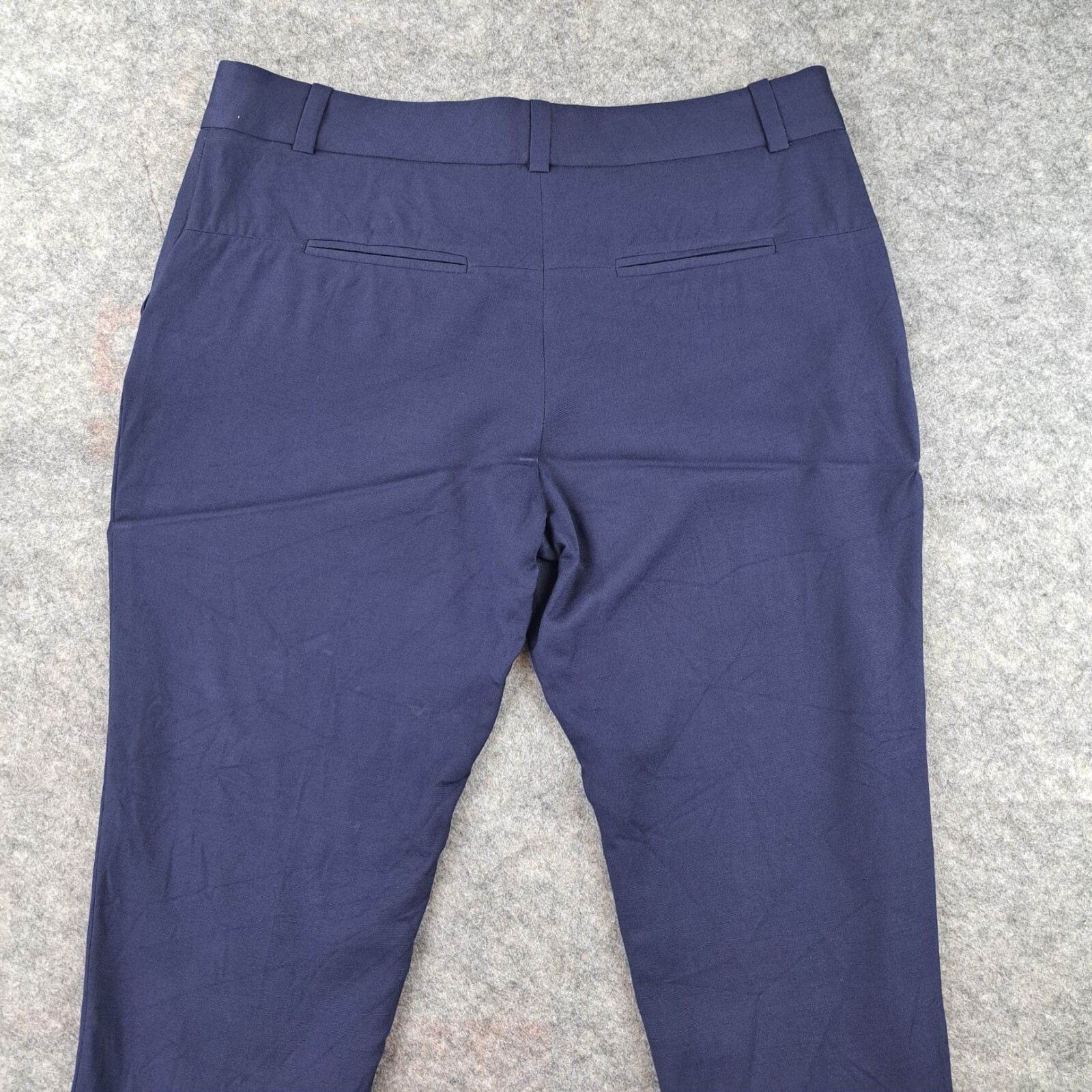 Diane Von Furstenburg Pants Womens Size 6 Blue Linen Crop Ankle Trouser Career