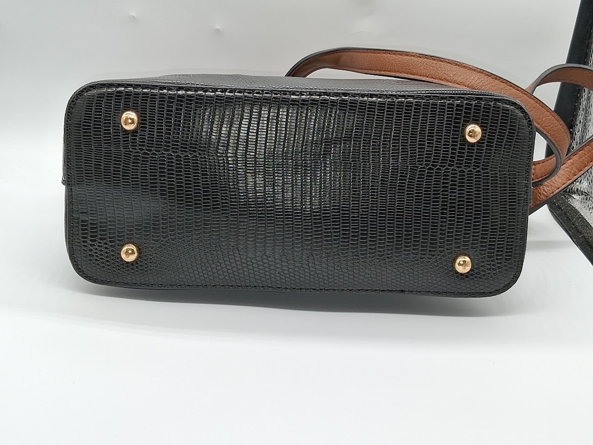 Dune London Two-Tone Dome w/Adjustable Crossbody Strap and Bottom Studs