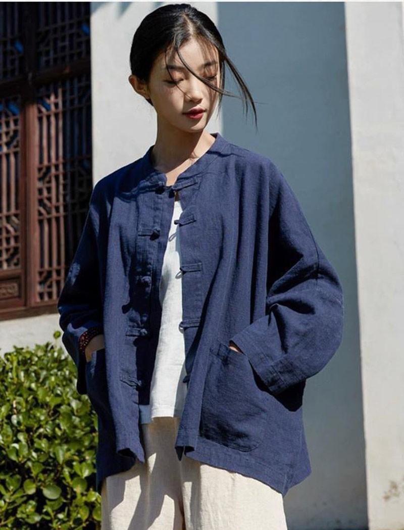New Womens Cotton Linen Loose Cardigan Long Sleeve Shirts Tops Blouse Coats