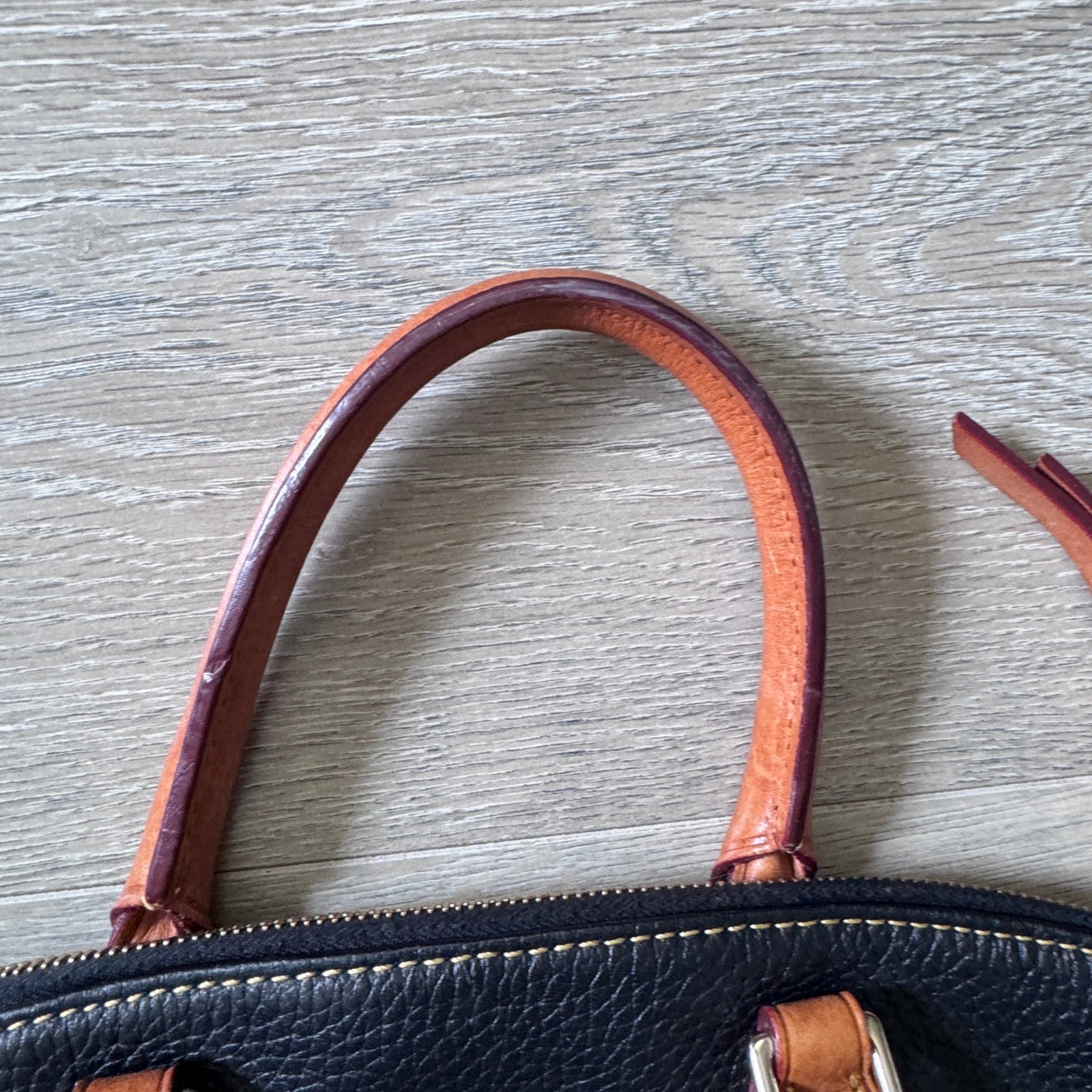 Dooney & Bourke Dillon Black Pebbled Leather Double Pocket Crossbody Bag Purse