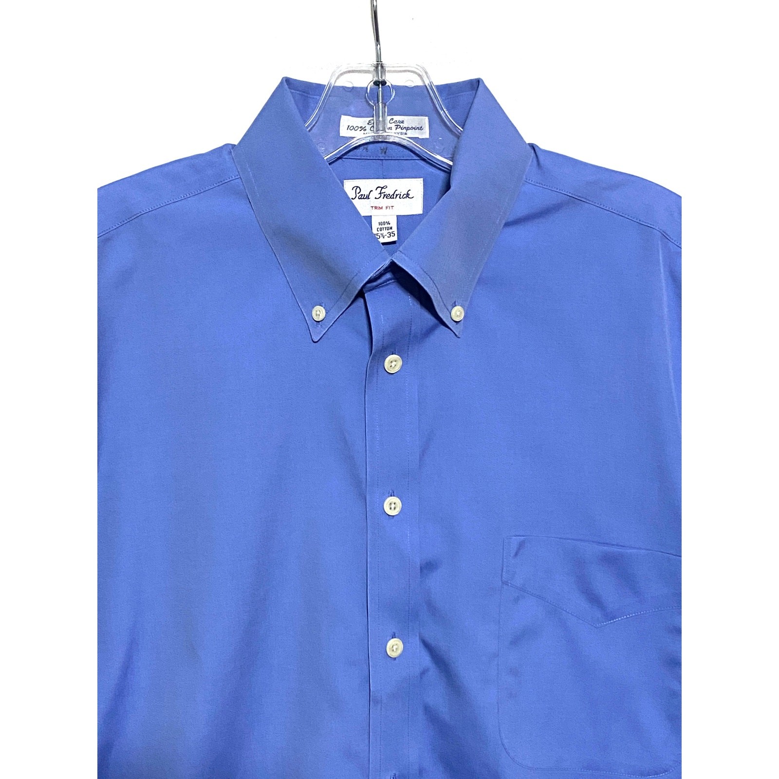 Paul Fredrick Trim Fit Button Dress Shirt Mens 15.5 35 Easy Care Professional