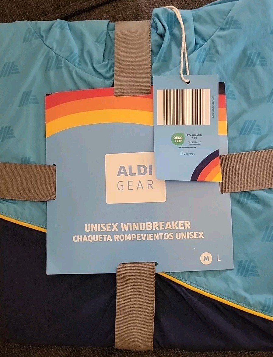 Aldi Unisex Windbreaker , Med.New with Tags, water resistant, side pockets