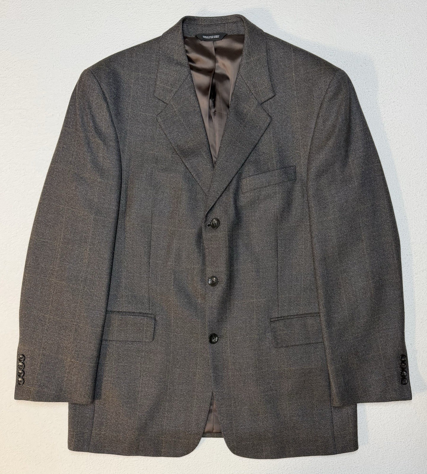 Stafford Executive Blazer Sz 40R Heathered Grays Tweed Wool & Cashmere Blend EUC