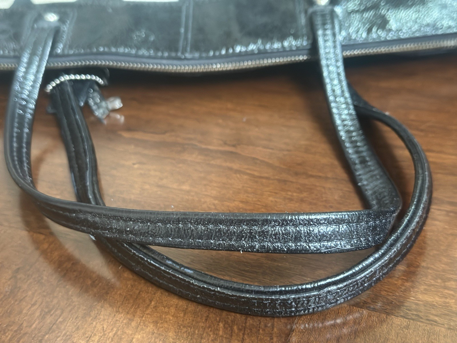 AUTHENTIC COACH LOGO LAURA SIGNATURE LARGE BAG TOTE PURSE F18335 BLACK
