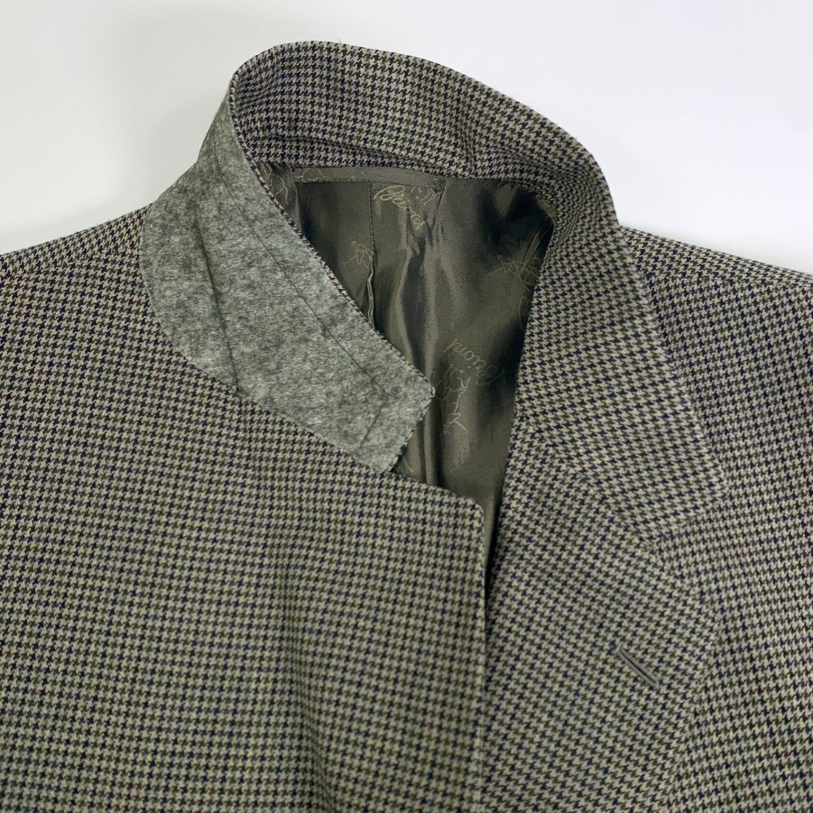 Brioni Traiano Houndstooth Blazer Jacket Mens 58/48R 90% Wool 10% Cashmere Italy