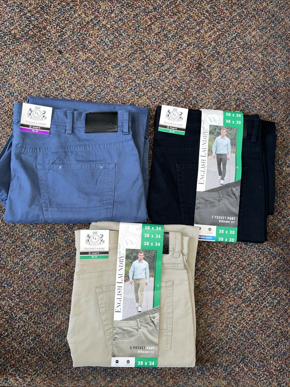 English Laundry Men’s 5 Pocket Straight Fit Pant Brown,BLACK,BLUE 1768319