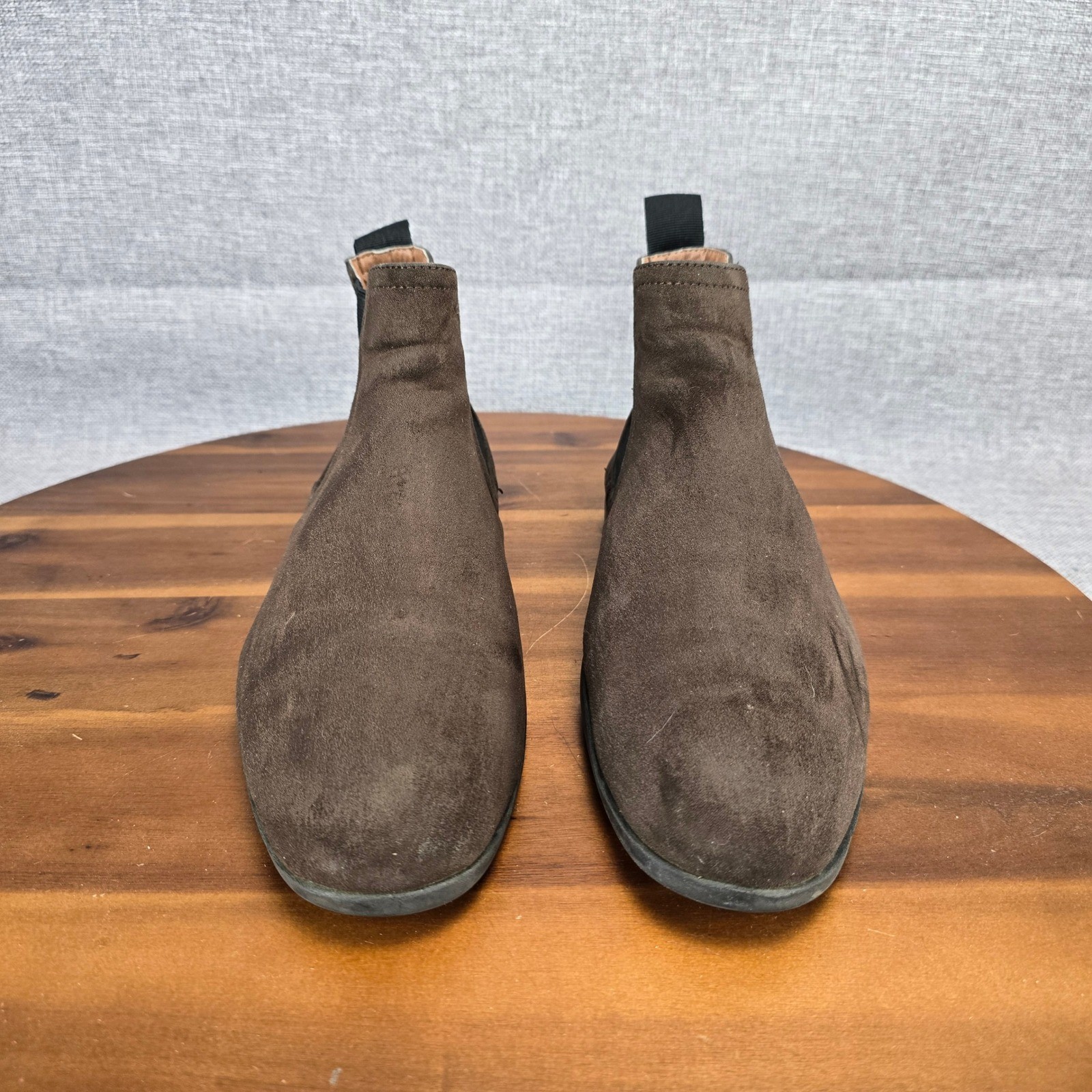 Mens Brown Suede Chelsea Boots Ankle Pull On Elastic Gore Size EUR 41 US 8.5