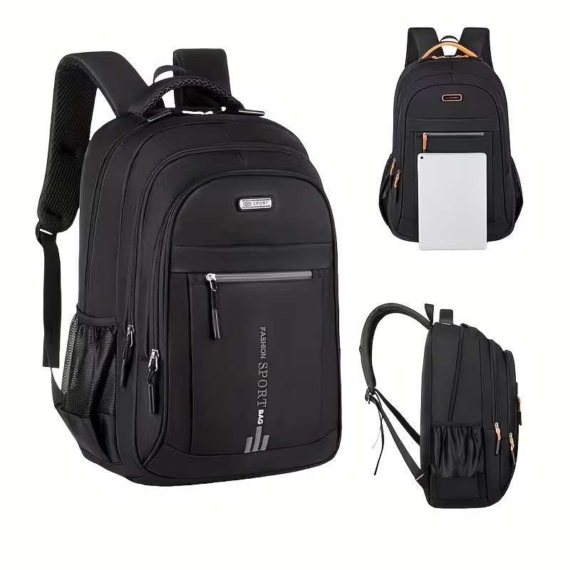 Men Backpack laptop Travel School Bag Large Capacity Black Waterproof University