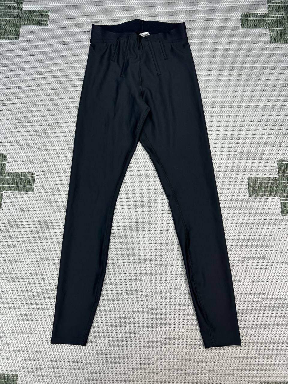 Alo Yoga Leggings Womens XXS Black Logo Stretch Mid Rise Workout Athleisure