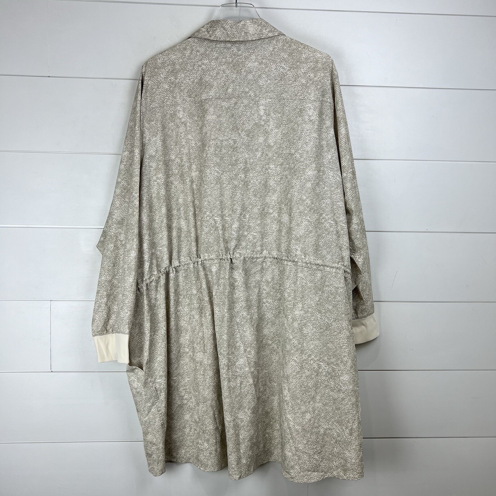 NWT Athleta Zuma Printed Shirtdress Women 3X Grey Featherweight Stretch UPF