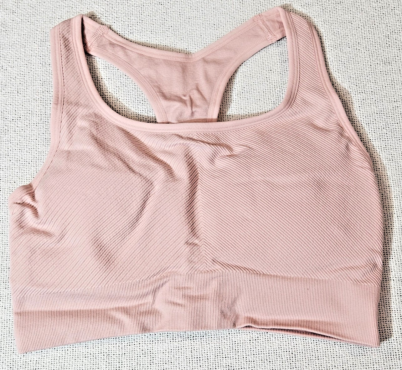 Bra Pink Racerback Sports Bra Wicking Machine Wash Women’s L By Members Mark