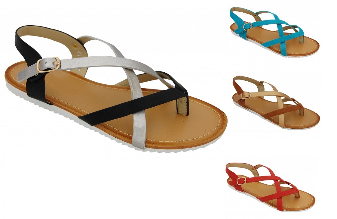 WOMENS STRAPPY ROMAN GLADIATOR OPEN TOES THONG SANDALS 6 9 10