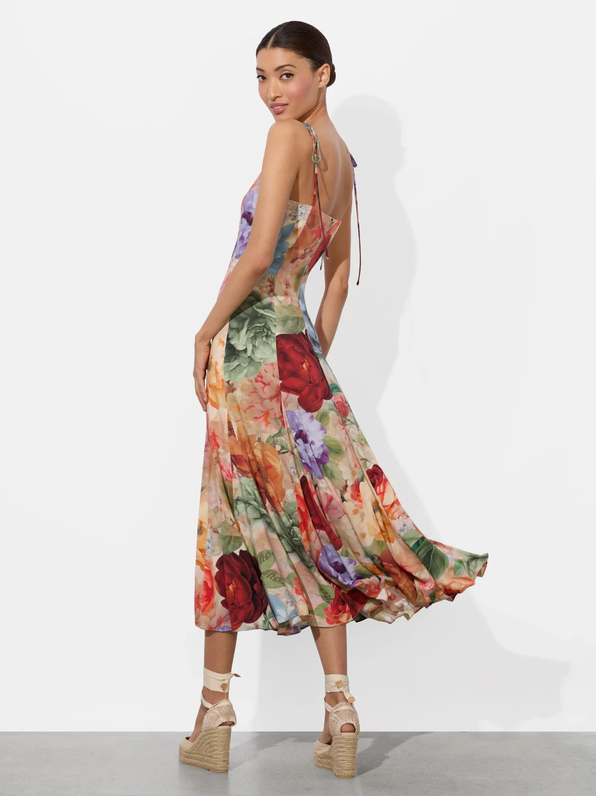 ALICE & OLIVIA (4 ) JEANETTE PANELED STORM FLORAL MIDI DRESS NWT MSRP$595