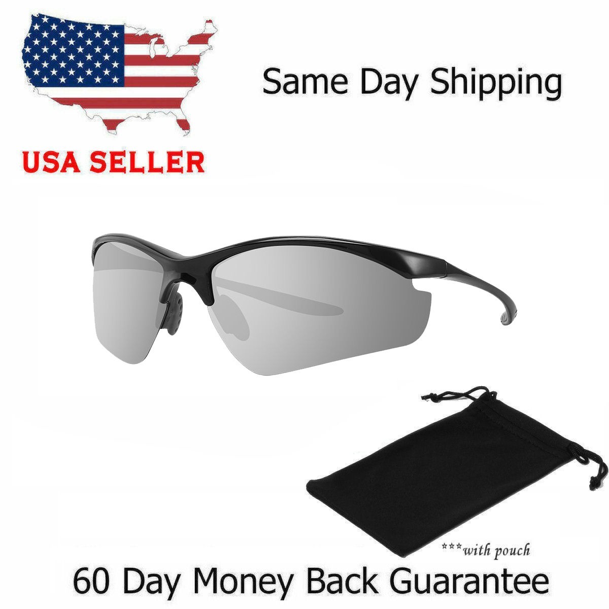 Premium Sport POLARIZED Sunglasses CYCLING,DRIVING New Wrap Around US Same day