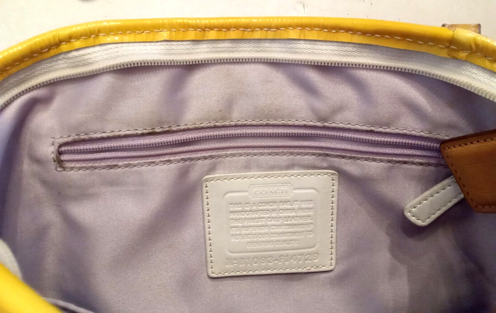 Coach Handbag LEAH CrossBody Convertible Double Strap YELLOWED Patent Leather