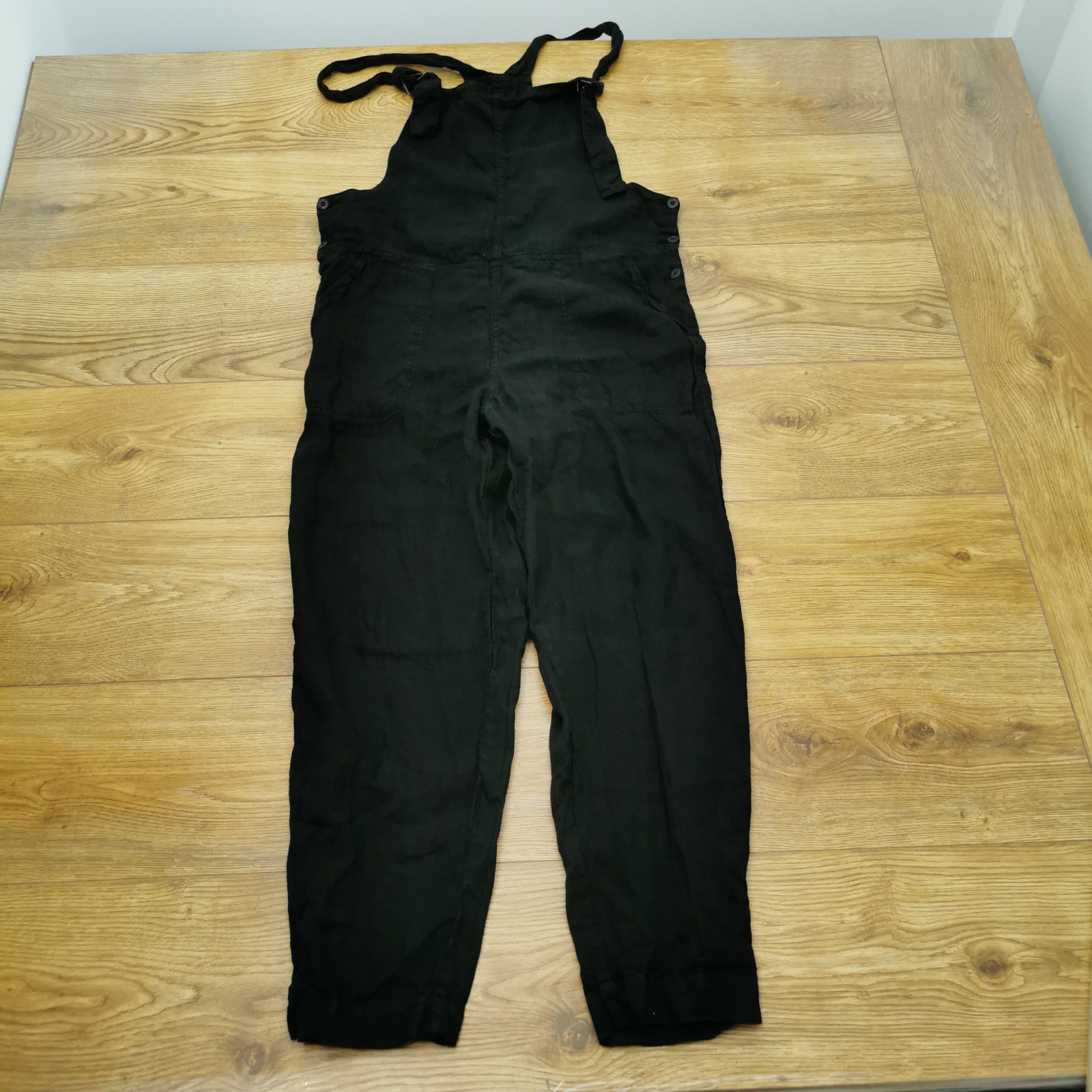 Finisterre Dungarees Womens 14 UK Black 100% Linen Summer Casual Portugal