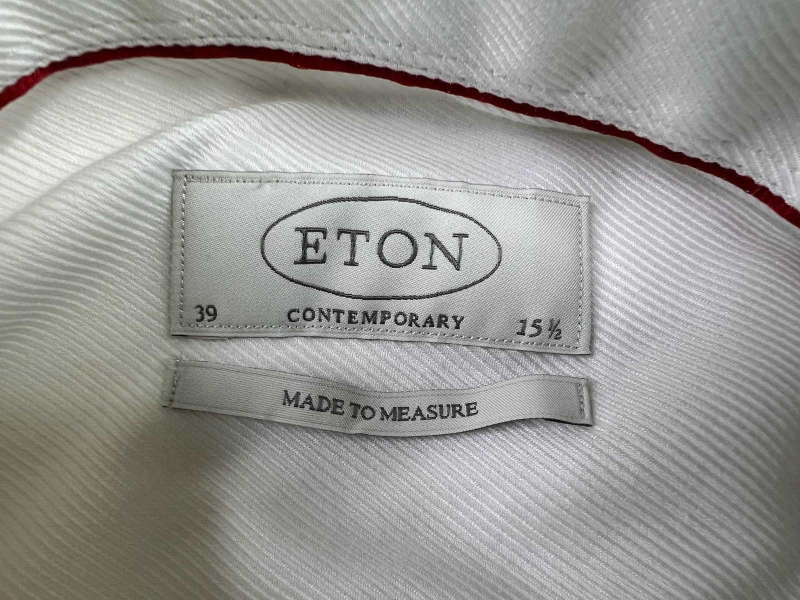 Eton Dress Shirt Mens 15.5 39 34/35 White Solid Contemporary Cotton Twill LS