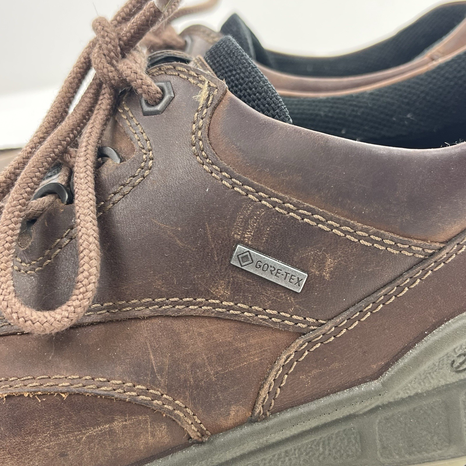 ECCO Track 25 Low II GoreTex Hiking Shoes Brown Leather Mens Size 11 US EU 45