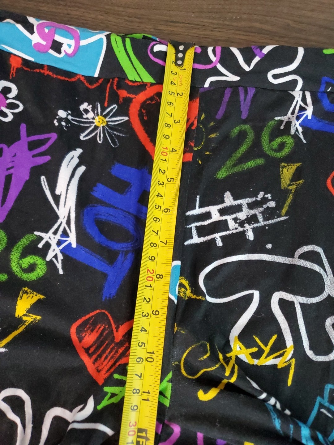 Rouge Collection Women’s Graffiti Letter Print Pull On Leggings Size 4X