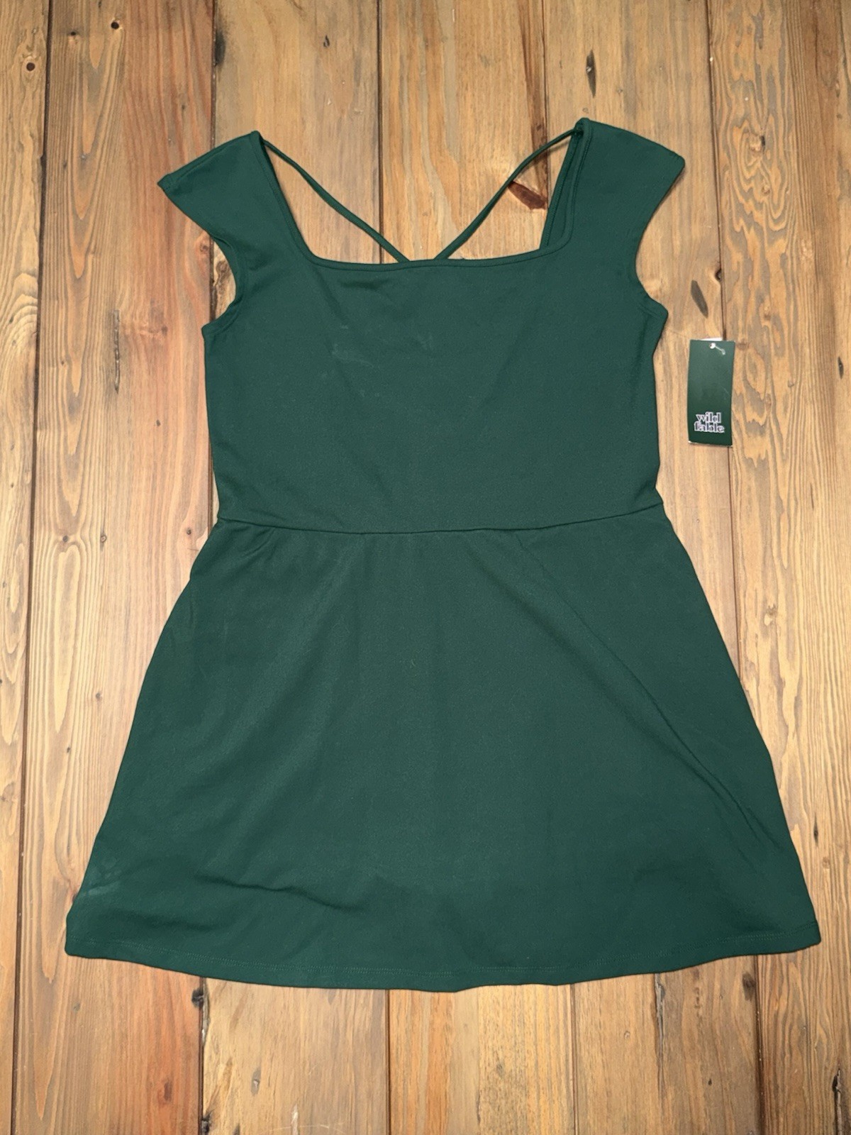 Wild Fable NWT Green Dress Built In Shorts Skort Romper Women’s Size Large