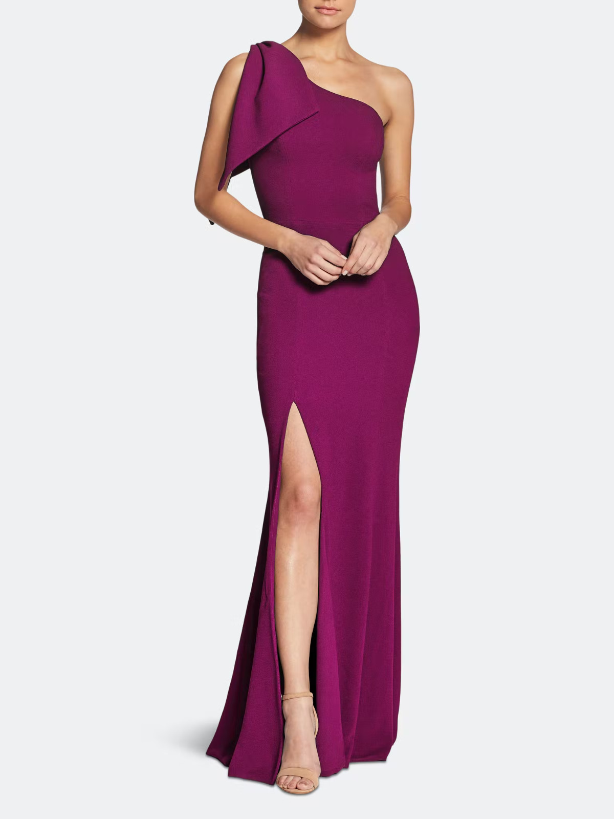 NEW, Dress the Population Georgina Gown in Dark Magenta Size L #EP46