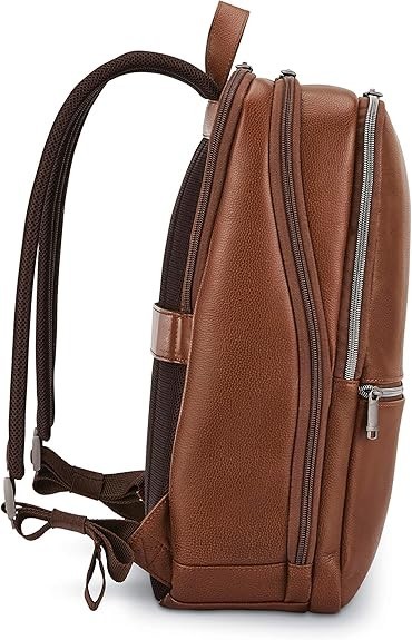 NEW!! Samsonite Leather Slim Backpack – Cognac