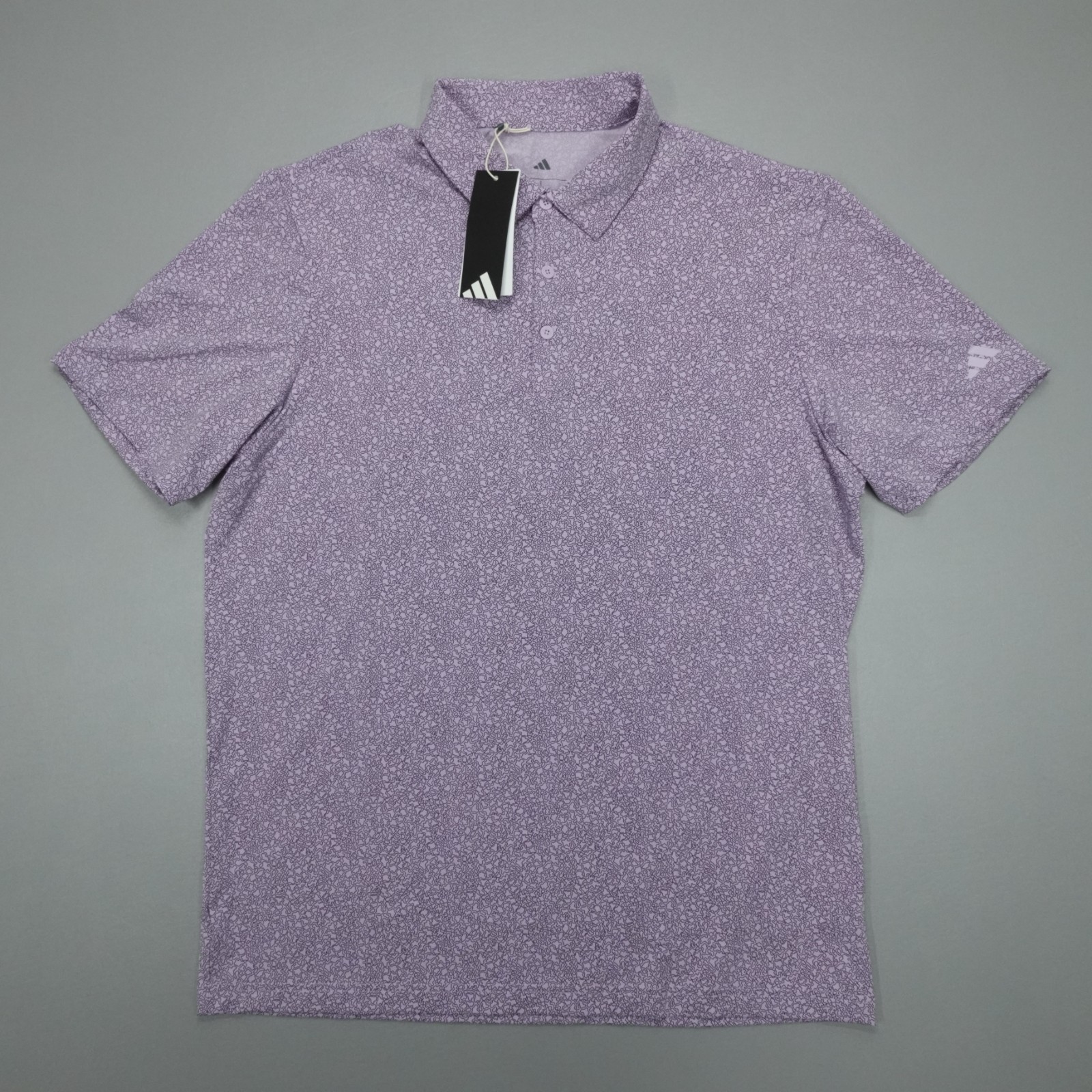 Adidas Ultimate365 Mini Bunker Geometric Polo Shirt Men’s Size XL Powder Plum