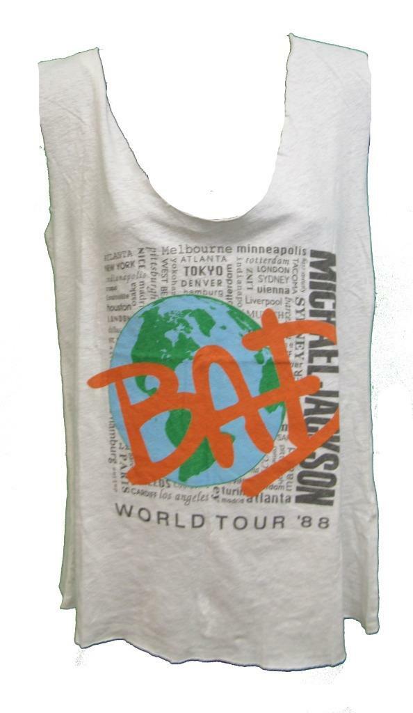New Michael Jackson Bad ’88 World Tour Womens Size XS-S-M-L White Tank Top Shirt