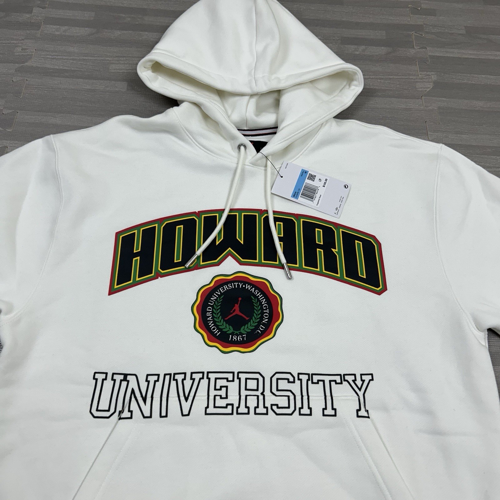 Nike Air Jordan Howard University Pullover Hoodie Mens Medium HJ5908 White $105