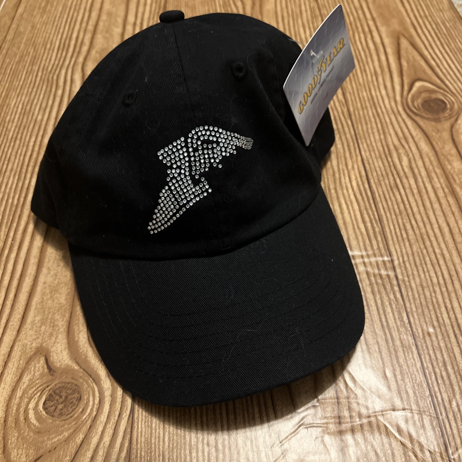 Women’s Good Year Black Rhinestone Bling Adjustable Hat