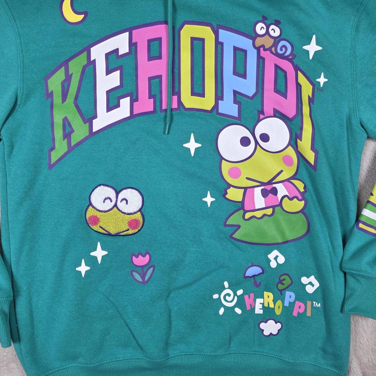 Keroppi Hoodie Womens Small Sanrio Hybrid Apparel Pullover Fleece Sherpa Lined
