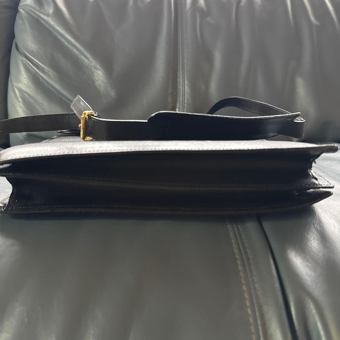 BALLY Black Leather 2Way Business Bag Dial Lock Shoulder Auth