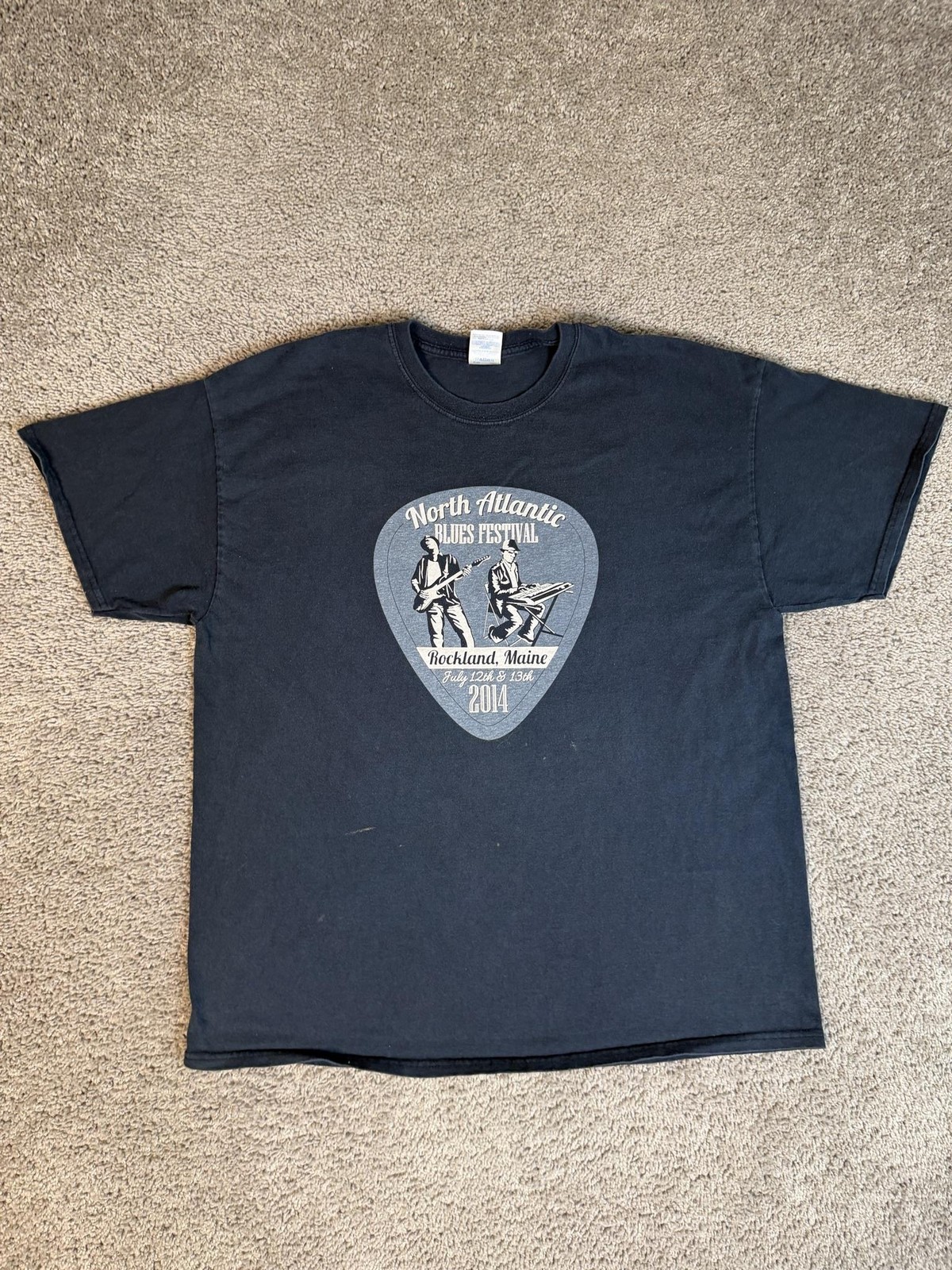 North Atlantic Blues Festival Shirt Mens XL Blue Graphic Crew Neck Cotton