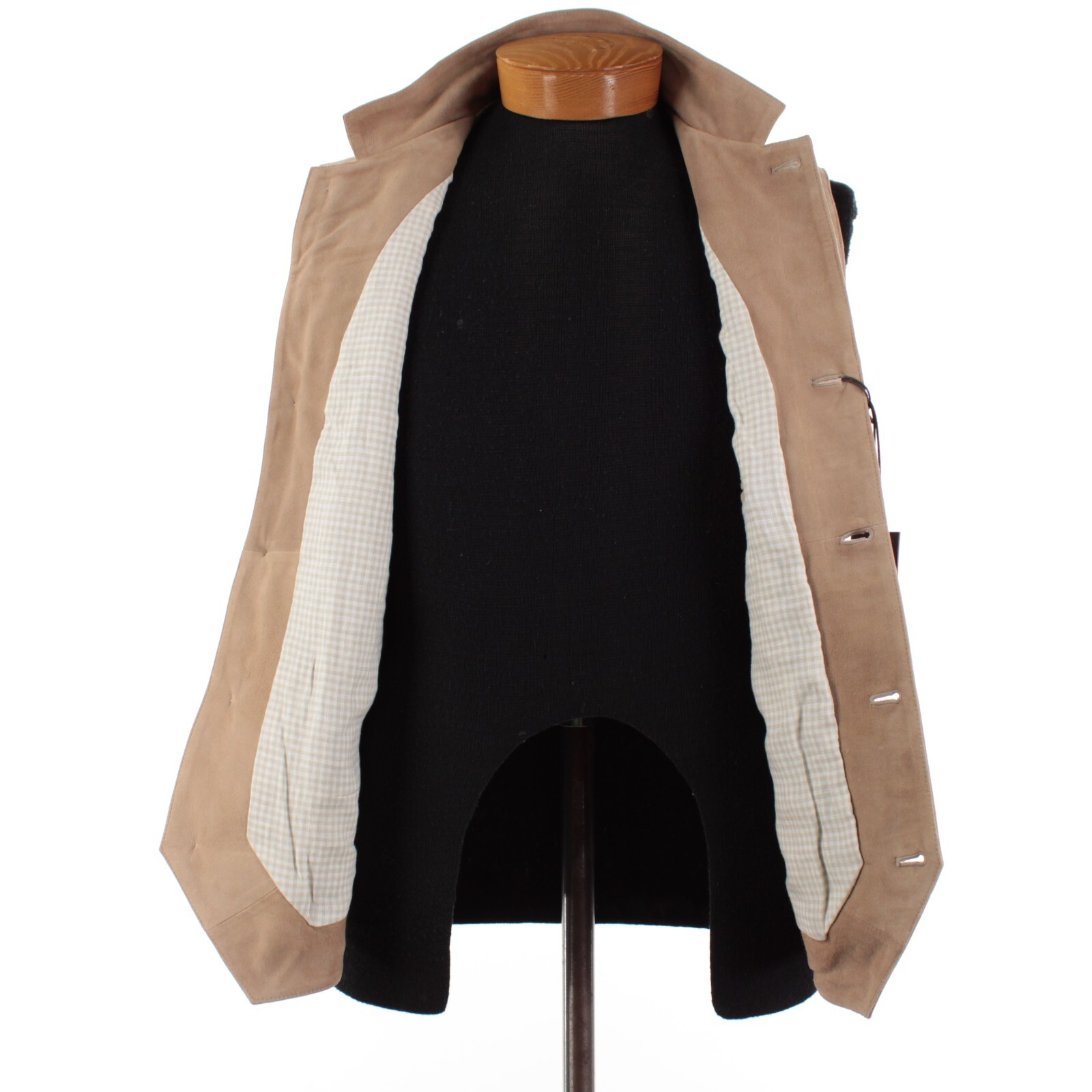 Rifugio NWD Vest / Bodywarmer Size 48 (Small US) In Solid Tan Suede Handmade