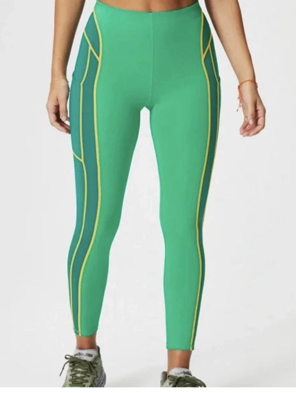 Fabletics Women’s Motion 365 Green & Yellow Pocket Workout SZ Medium