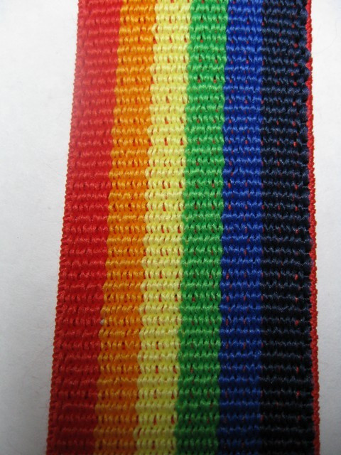 Men’s Y Suspenders, Rainbow Stripes with Belt Loop Snaps, Clips, USA Made
