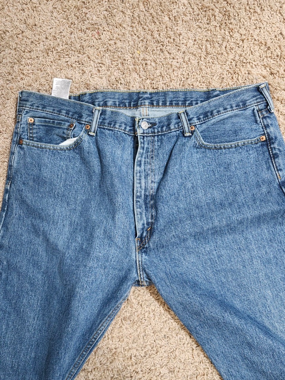 Levi’s Mens 505 Regular Fit Straight Leg Jeans Dark Wash 42×30 NWT Casual Work