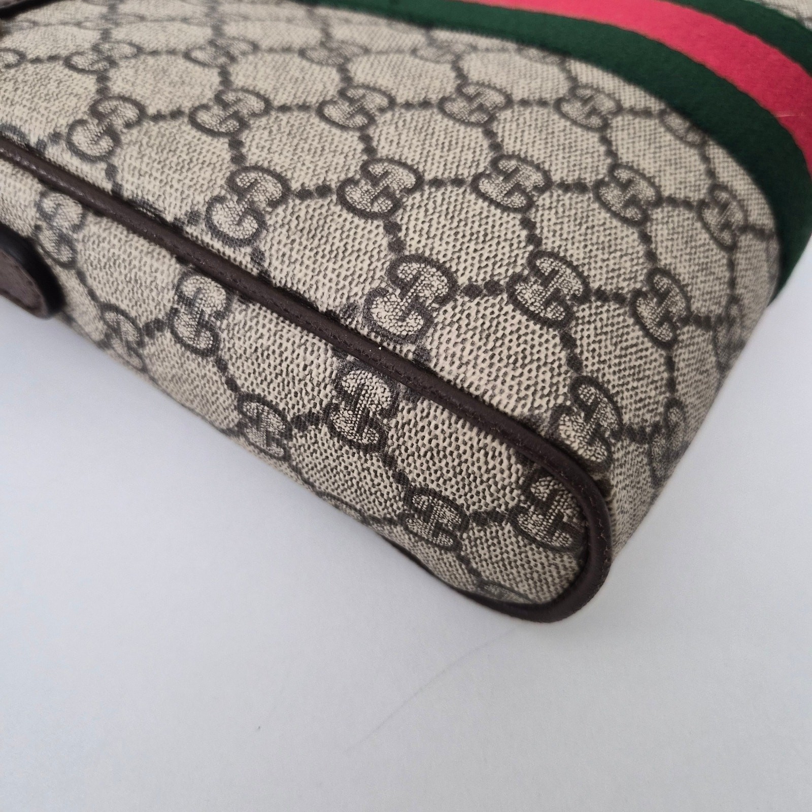 Gucci GG Supreme Monogram Web Small Ophidia Messenger Bag Brown