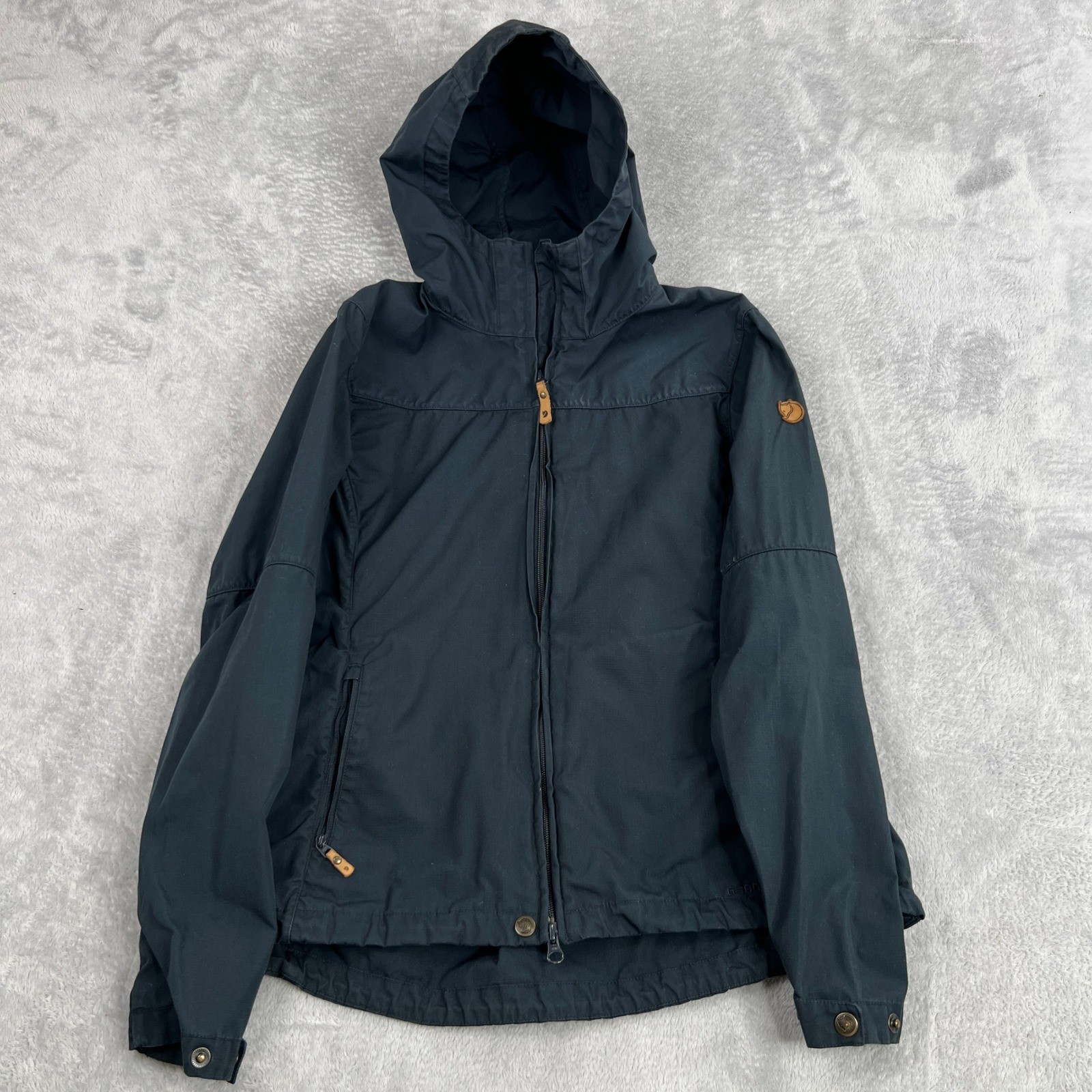 Fjallraven Stina G-1000 Hooded Jacket M Black Womens Outdoor Hiking Shell